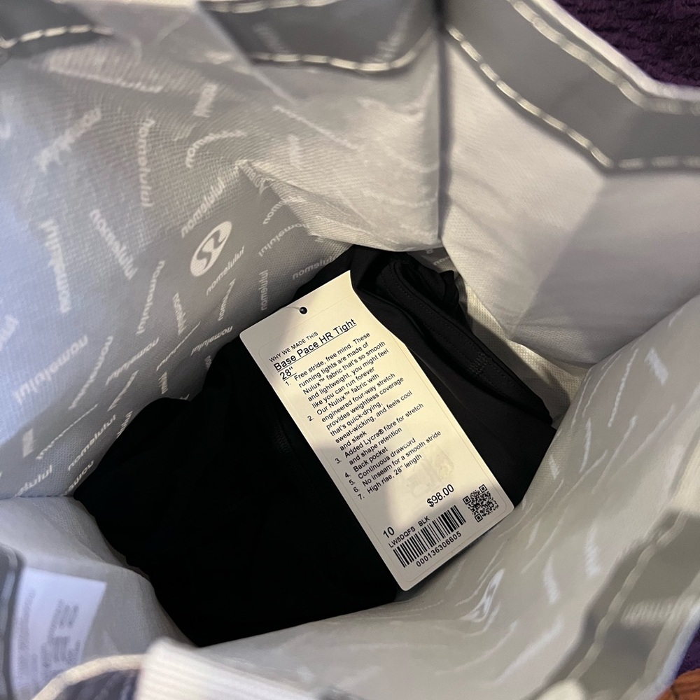 NWT Base Pace Lululemon Leggings still in the bag!